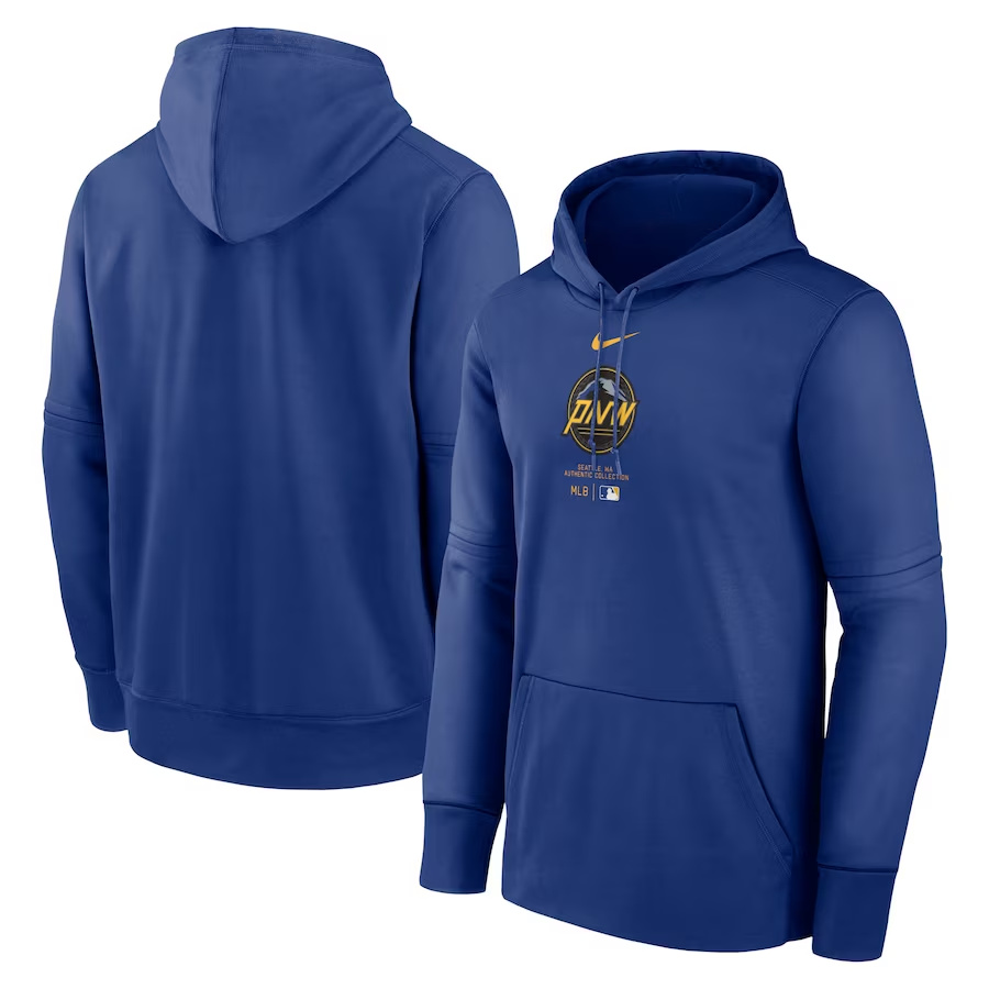 Men's Milwaukee Brewers Royal Collection Practice Performance Pullover Hoodie